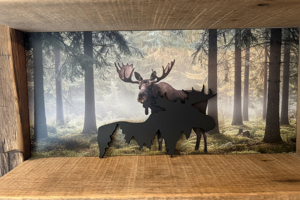 Moose with Trees Decoration
