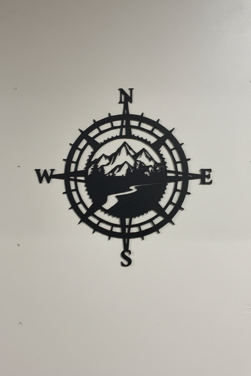 Mountain Compass Metal Wall Art