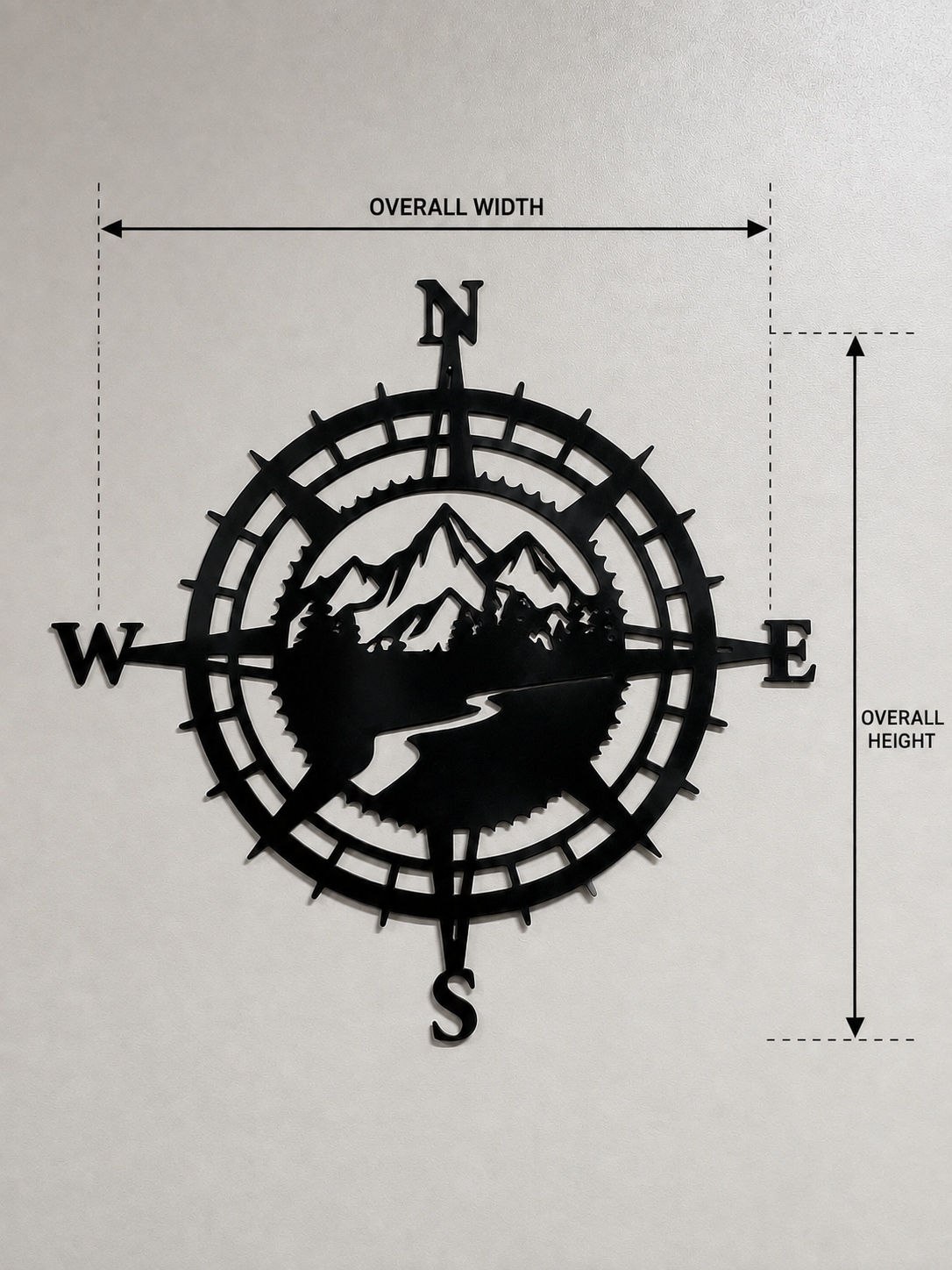 Mountain Compass Metal Wall Art